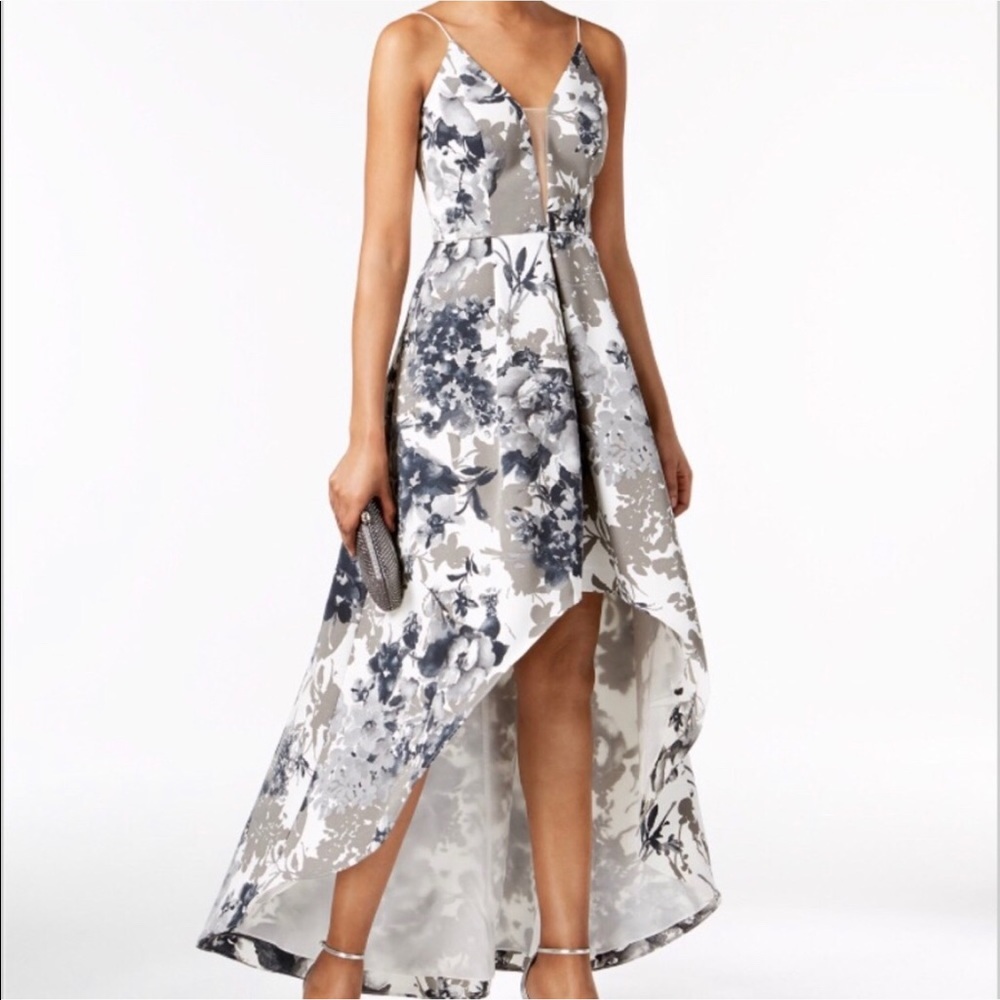 Adrianna Papell Printed High-Low Gown
